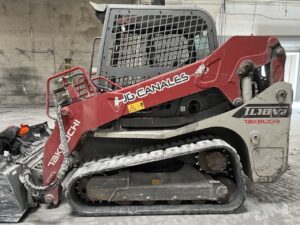 A small red utility vehicle